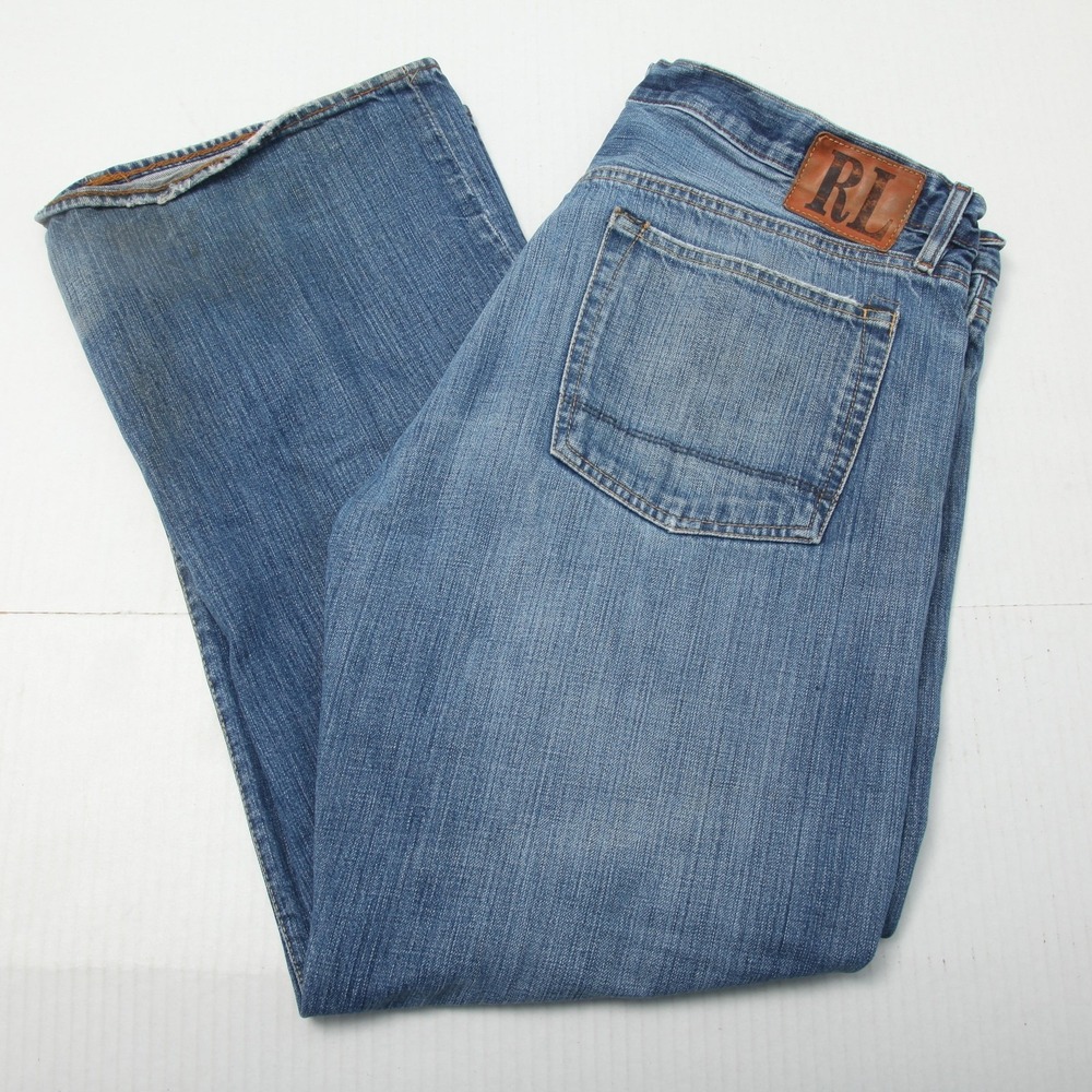 Ralph Lauren RL Jeans Mens 38x30 Blue Boot Cut Denim Medium Wash